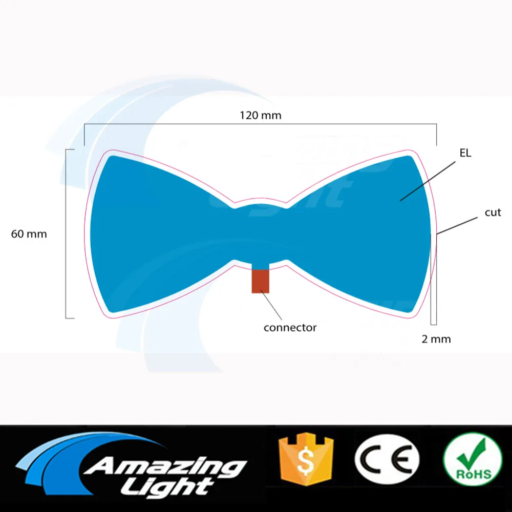 

Customized design 12x6cm different color EL Panel EL Backlight EL Sheet EL Light paper with inverter