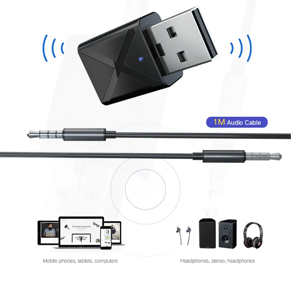Onleny Bluetooth 5.0 Audio-ontvanger Zender Mini Stereo Bluetooth Aux Rca Usb 3.5Mm Jack Voor Tv Pc Auto Kit draadloze Adapter