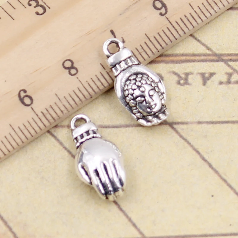 10Pcs Charms Buddhism Hand Buddha Palm 18X8Mm Tibetan Bronze Silver Color Penda…