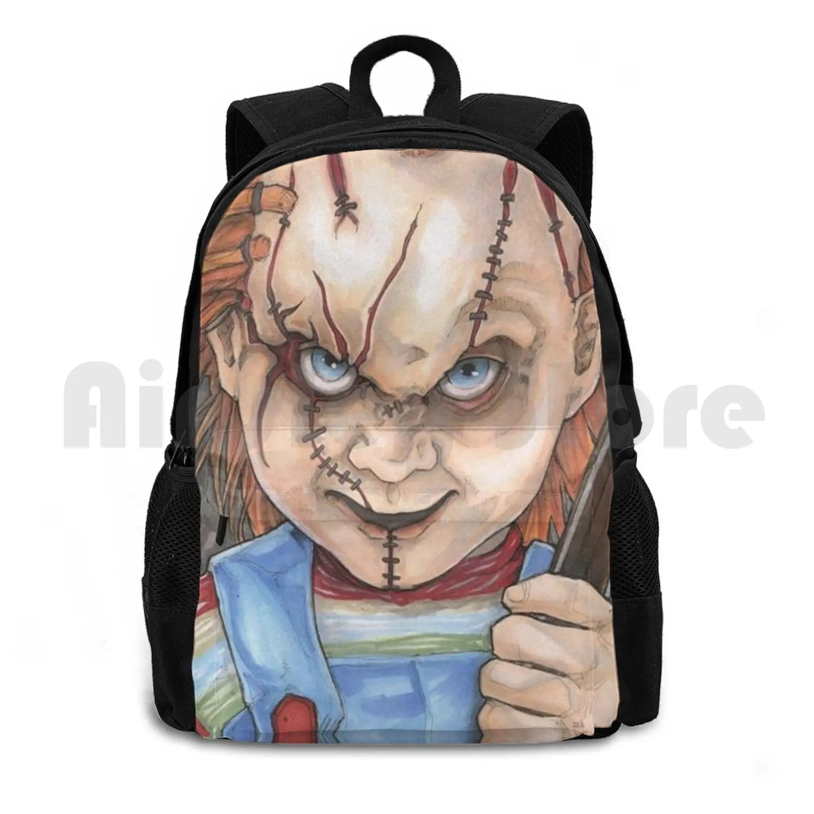 Chuky Horor Outdoor Hiking Backpack Riding Climbing Sports Bag Chuky Baby Horor Skull Scary Movies Horor Movies Populer Movies