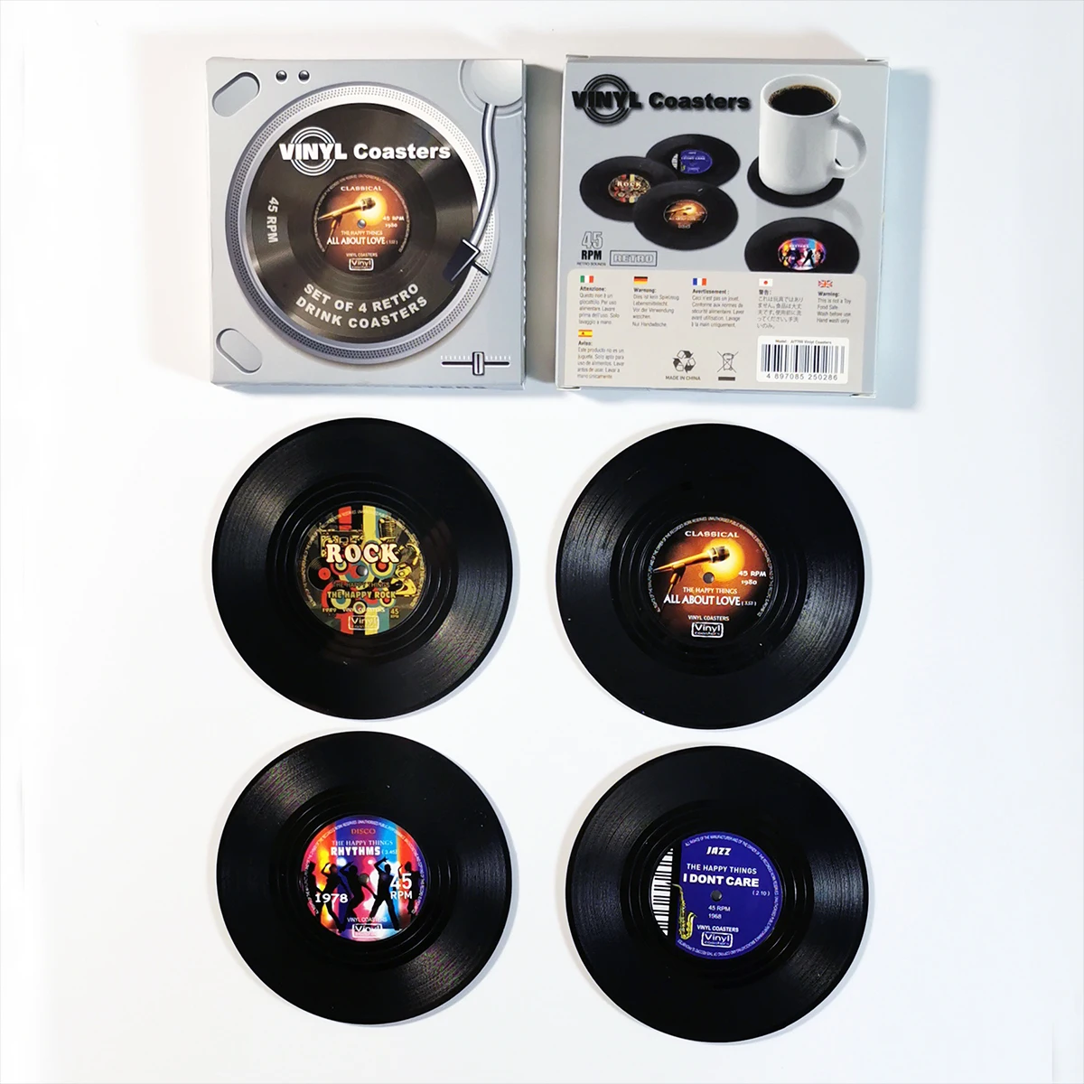 1pcs Retro Vinyl Record Cup Mat Anti-slip Coasters Music Drink Holder Mug Table Placemat Heat-resistant Non Slip ROCKABILLY