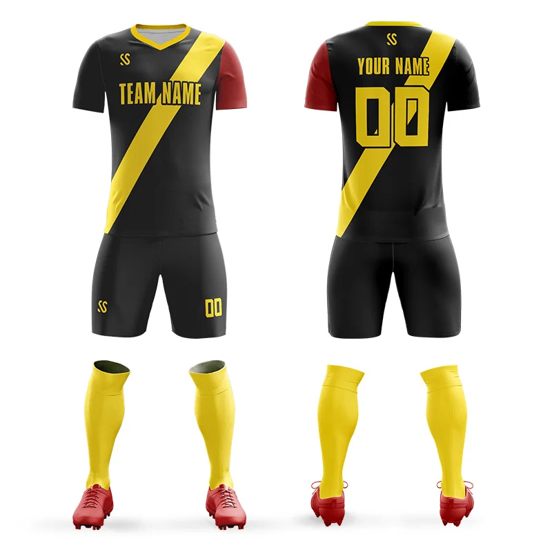 

Wholesale Custom Soccer Jerseys Sets Design Printing Your Own Team Name Number Football Match Training Clothes for Men/Youth