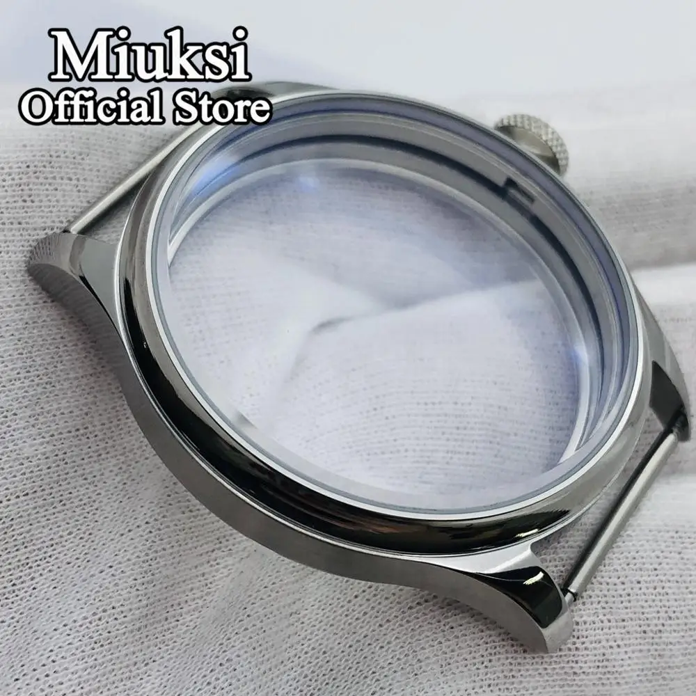 Miuksi 44mm silver case fit ETA 6497 6498 Seagull ST3600/ST3620 hand winding movement