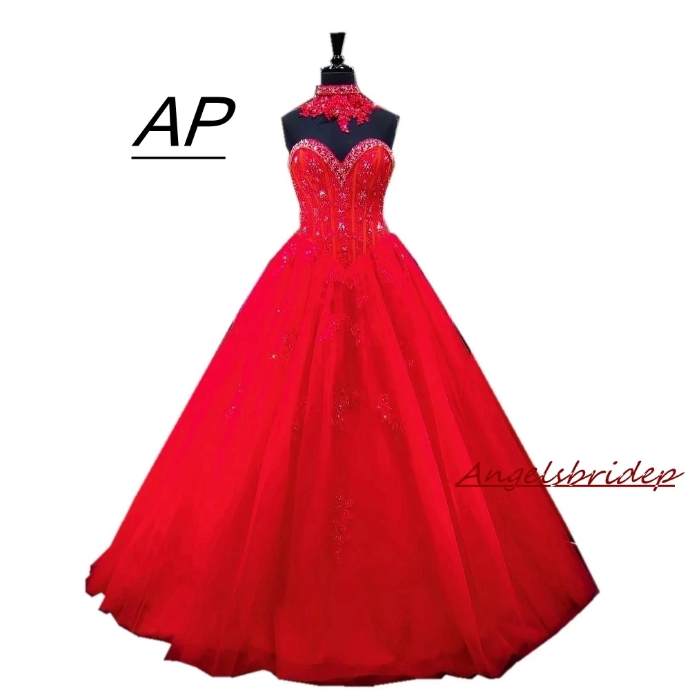 

Angelsbridep Sweetheart Crystals Ball Gown Quinceanera Dresses Fashion Beads Sequins Vestidos De 15 Anos Vestido De Baile Custom