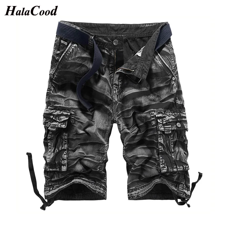 New Men's Cotton Camouflage Cargo Shorts Large Size Loose Five Points Multi-pocket Shorts US Army Wearable Training Army Shorts