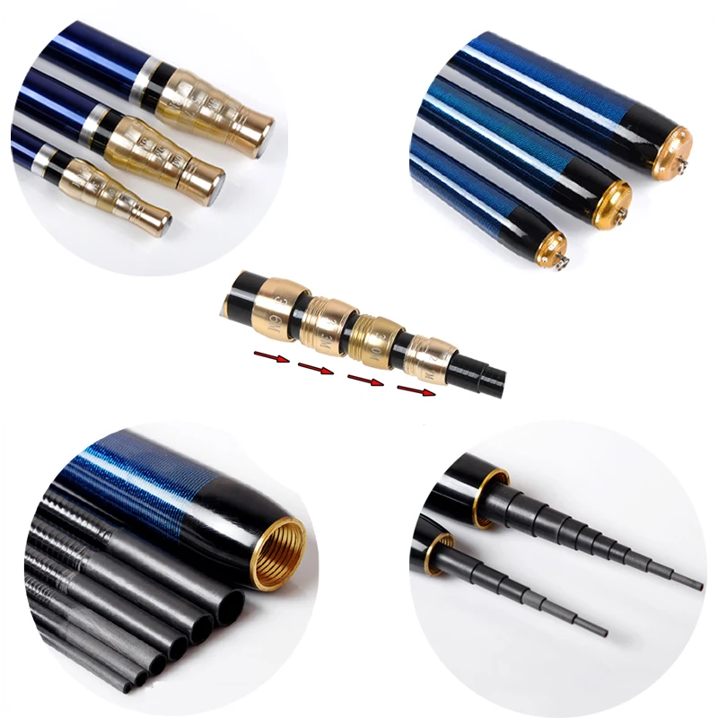 3.6M-6.3M Adjustable Positioning Fishing Rod Telescopic Ultra-Short Carbon Fishing Spinning Ultra Light Hard Stream Rod