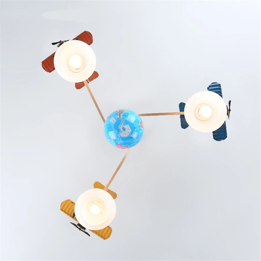 Retro children's room aircraft ceiling lights living room bedroom boys room LED American cartoon