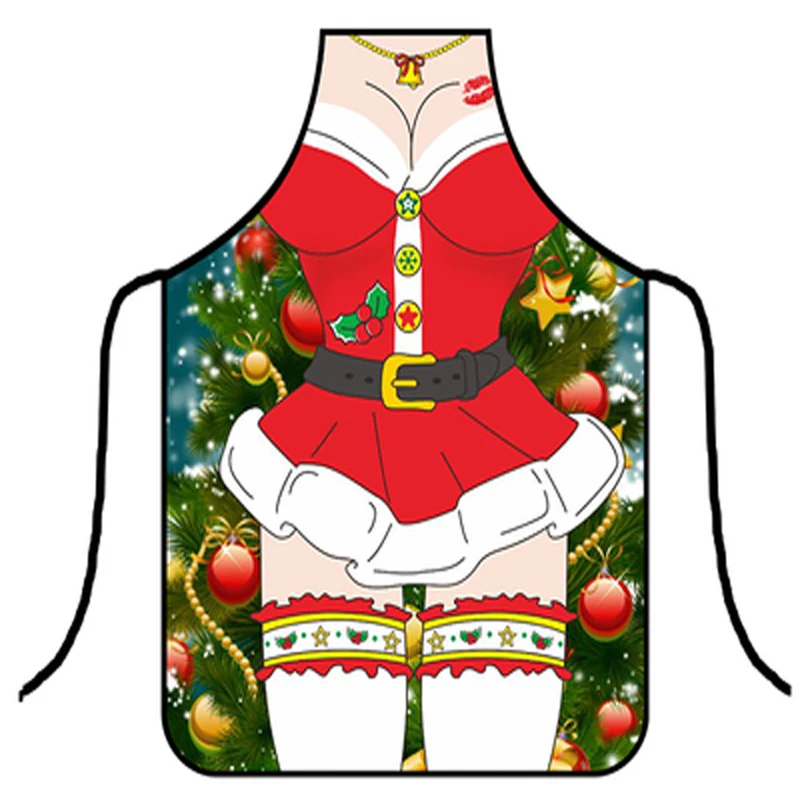 3D Christmas Clown Funny Apron Women Aprons Dinner Party Cooking Apron Adult Cozinha Tablier Cuisine Pinafore WQ303