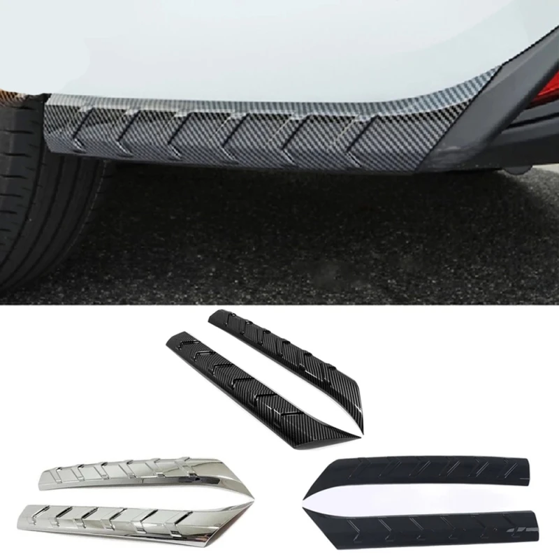 For Toyota Highlander 2021 2022 ABS Black Rear Corner Trims Rear Bumper Anti-Scratch Decorative Strips Guard Styling Moudling