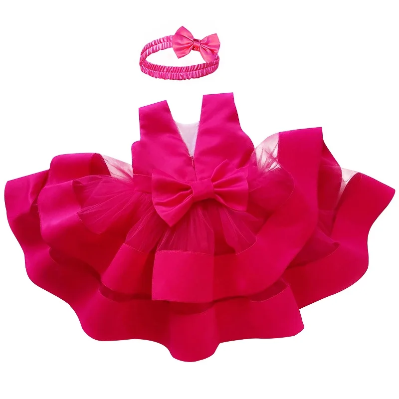 Princess Christmas party communion Party Cake evening dress Baby girl\'s birthday party dress 9 months to 5 years old vestidos