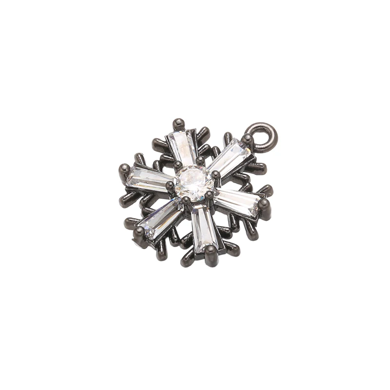 ZHUKOU 13x16.5mm brass crystal snowflake necklace pendant for women necklace jewelry accessories making findings model: VD646