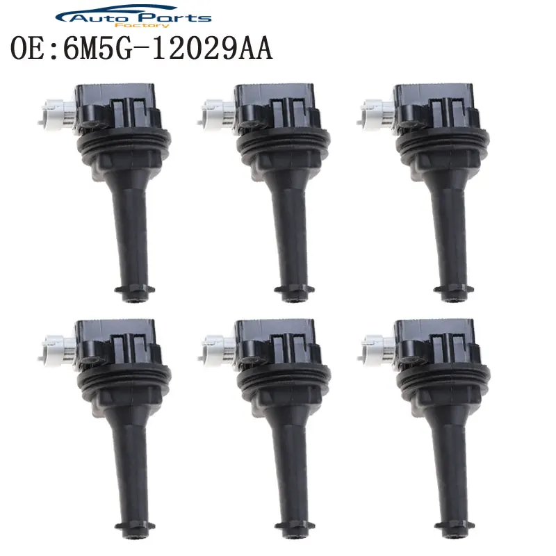 6PCS New Ignition Coil For Ford Focus Kuga Mondeo S-MAX Volvo V50 C30 C70 S40 S60 V70 S80 6M5G-12029AA 6M5G12029AA