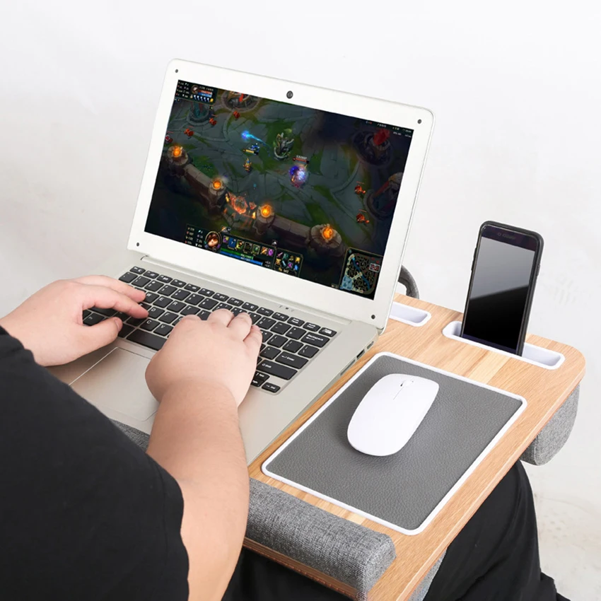 Portable Knee Table Laptop Desk Stand Notebook Tablet Knee Lap Desk With Card Slot Handy Computer Reading Writing Tablet Holder