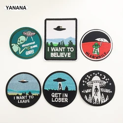 Alien ET UFO ricamo di alta qualità con badge ferro sulle toppe per abbigliamento collezione fai da te o Hobby