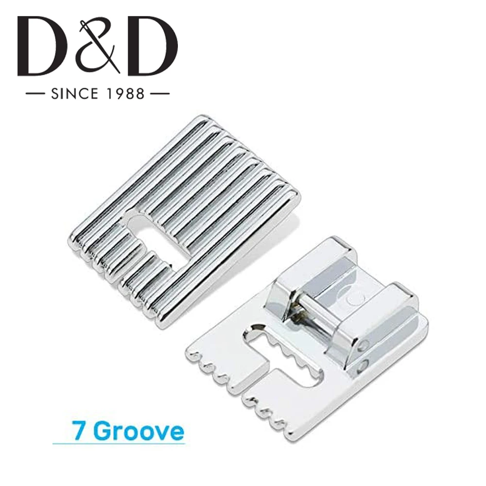 3Pcs Double Twin Needles Sewing Machine Needle & 5 7 Groove Wrinkled Sewing Presser Foot Needlework Craft Sewing Machine Parts