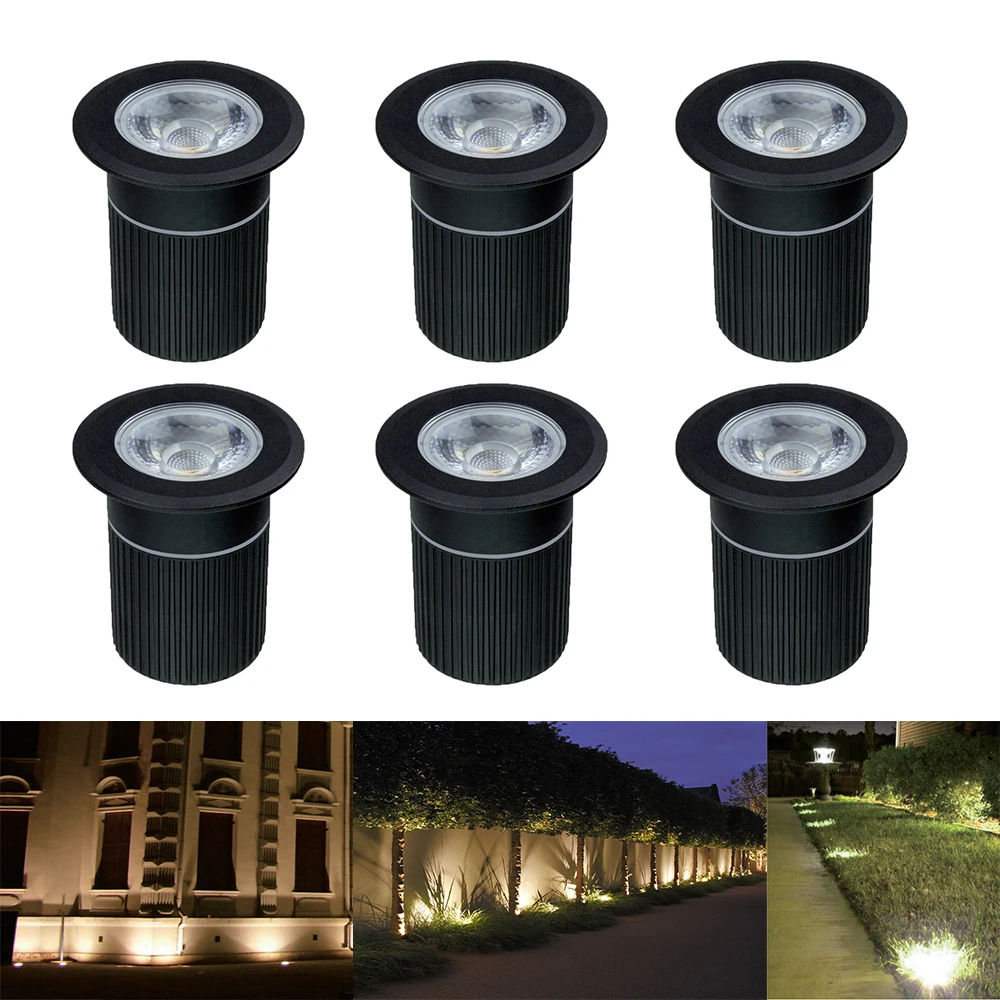 

6Pack LED Lawn Landscape Lights Garden Outdoor Ligthing 750LM 10W Aluminum IP67 Ingorund Recessed Lamps Pathway Yard Under Tree