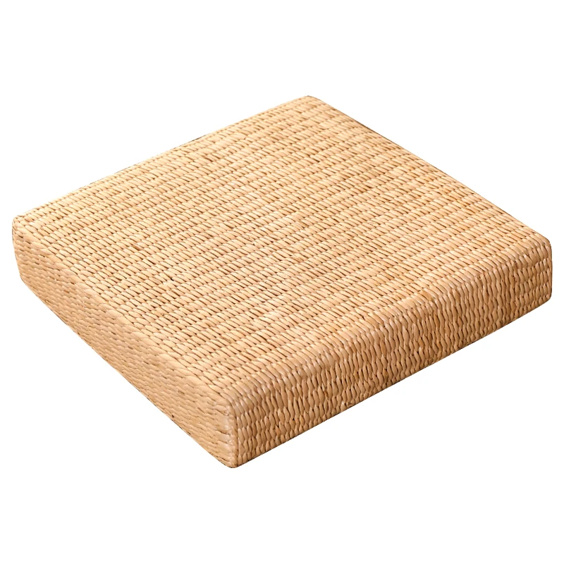 Natural Straw Square Pouf Tatami Cushion Floor Cushions Meditation Yoga Mat Chair Cushion Japanese Style Cushion 40cm 45cm 50cm