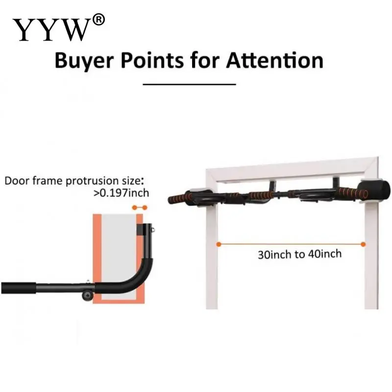 YYW Door Horizontal Bars Steel Home Gym Multi Workout Push Up Pull Up Training Bar Sport Fitness Sit-ups Equipments Heavy Duty