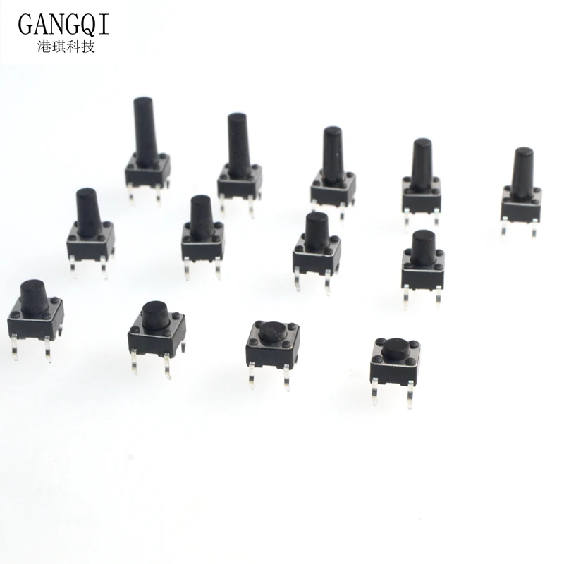 50PCS 6*6*4.3mm 5mm 6 7 8 9 10 11 12 13 14 15 16 17 6X6 4Pin Tactile Tact Push Button Micro  Touch switch mini DIPSwitch