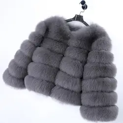 Maomaokong 2024 New Winter Women Furry Real Fox Fur Jacket Natural Fur Coat Female Fox Fur Coat Fur Vest Free Shipping Dark Gray