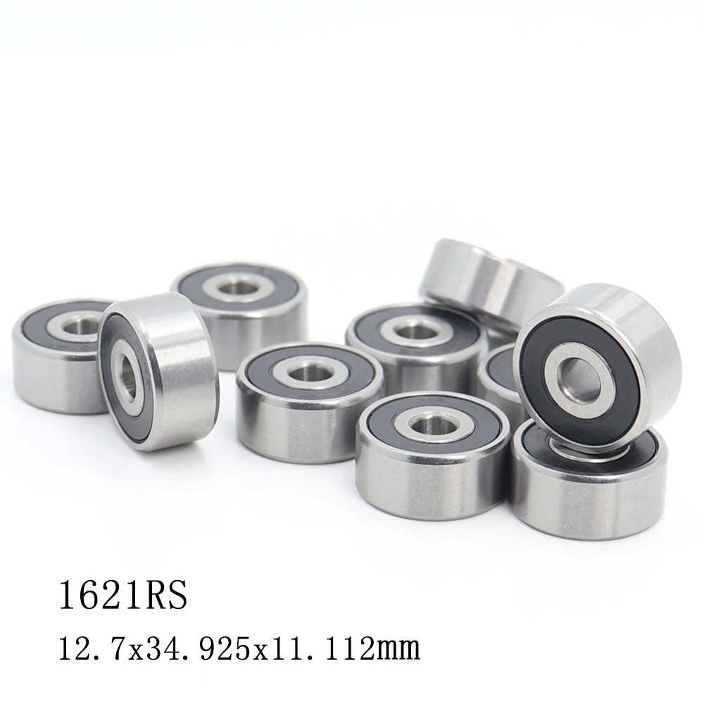 

1621 2RS ABEC-1 (10PCS) 1/2"x1 3/8"x7/16" inch Ball Bearings 12.7mm x 34.925mm x 11.112mm 1621RS