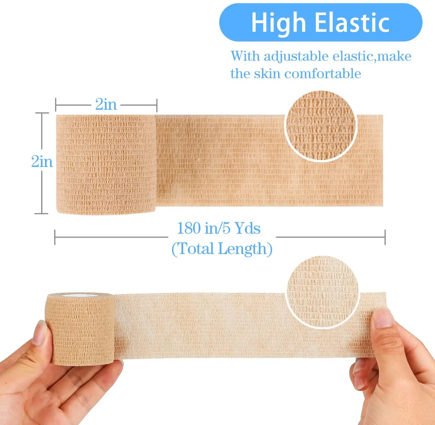 24 Pieces Self Adhesive Bandage Wrap Breathable Vet Wrap Cohesive Bandage First Aid for Pets Athletic Elastic Self Adherent Wrap