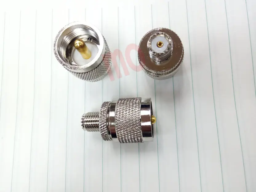 

500PCS brass UHF Connector PL-259 UHF Plug Jack Male To Mini UHF Female Jack RF adapter New