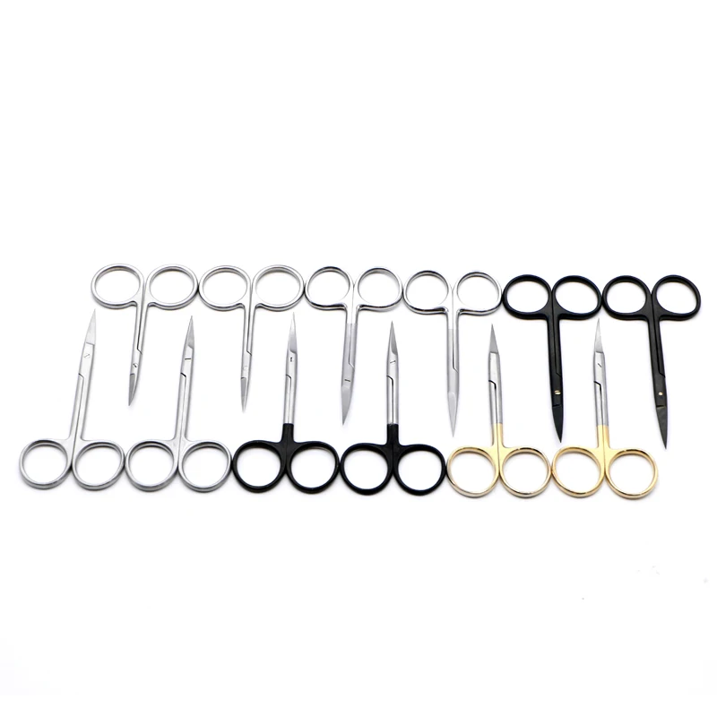 Double eyelid scissors, embedding suture scissors, surgical scissors, ophthalmic fine tissue stitches, straight and curved sciss