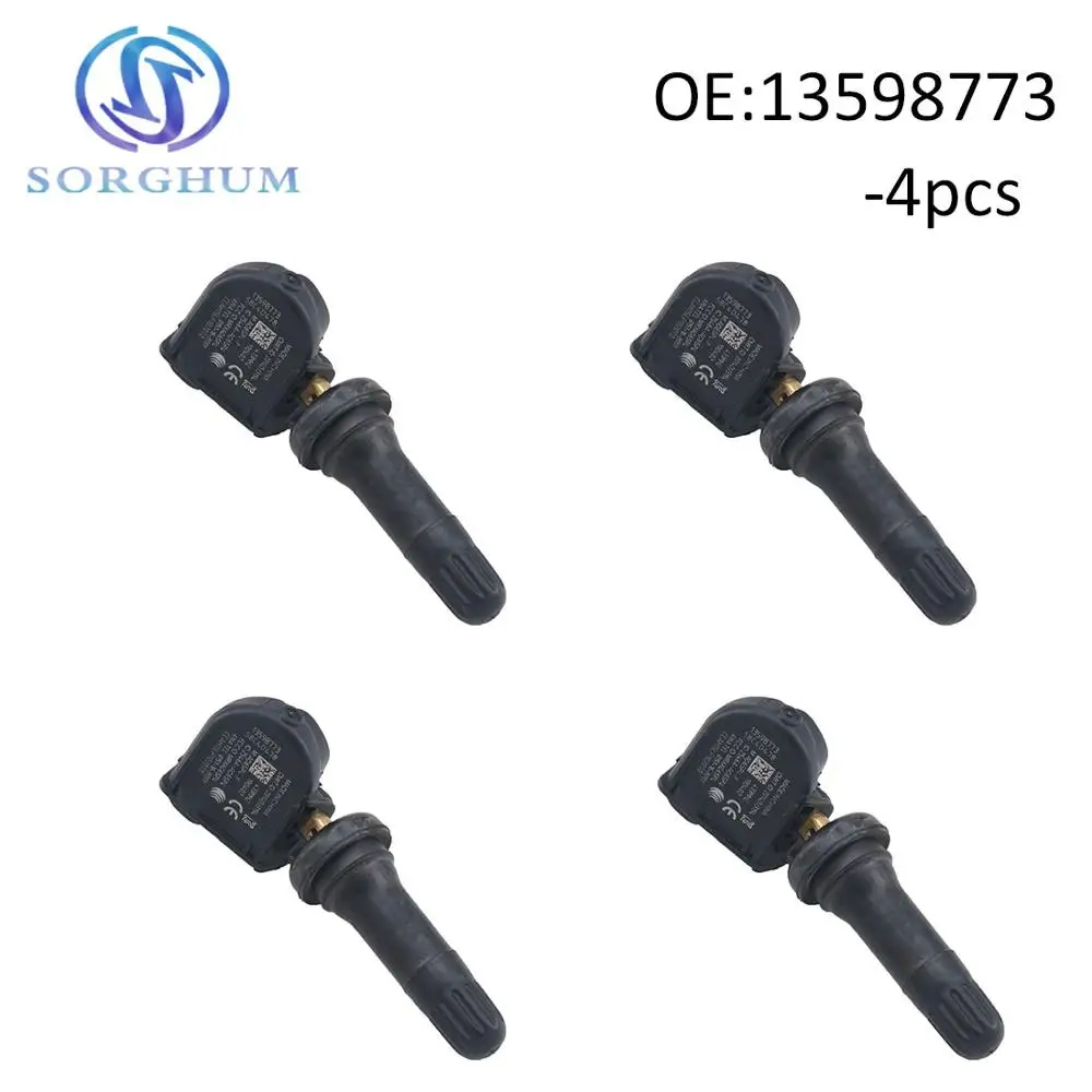 4pcs 13598773 Tire Pressure Monitoring System Sensor (TPMS) 433 MHz for Buick Cadillac Chevrolet GMC