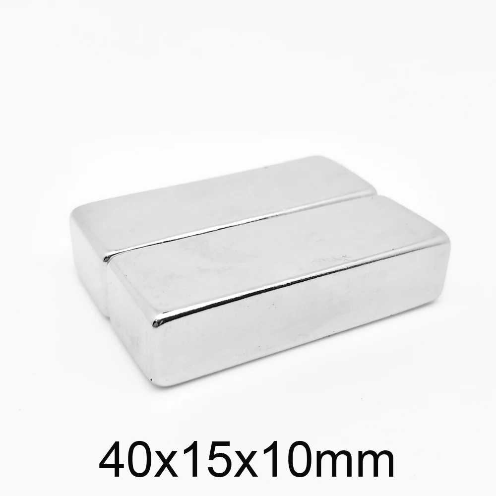 1/2/5/10PCS 40x15x10 Strong Neodymium Magnet 40mm x 15mm Block Permanent Magnet 40x15x10mm Powerful Search Magnet sheet 40*15*10