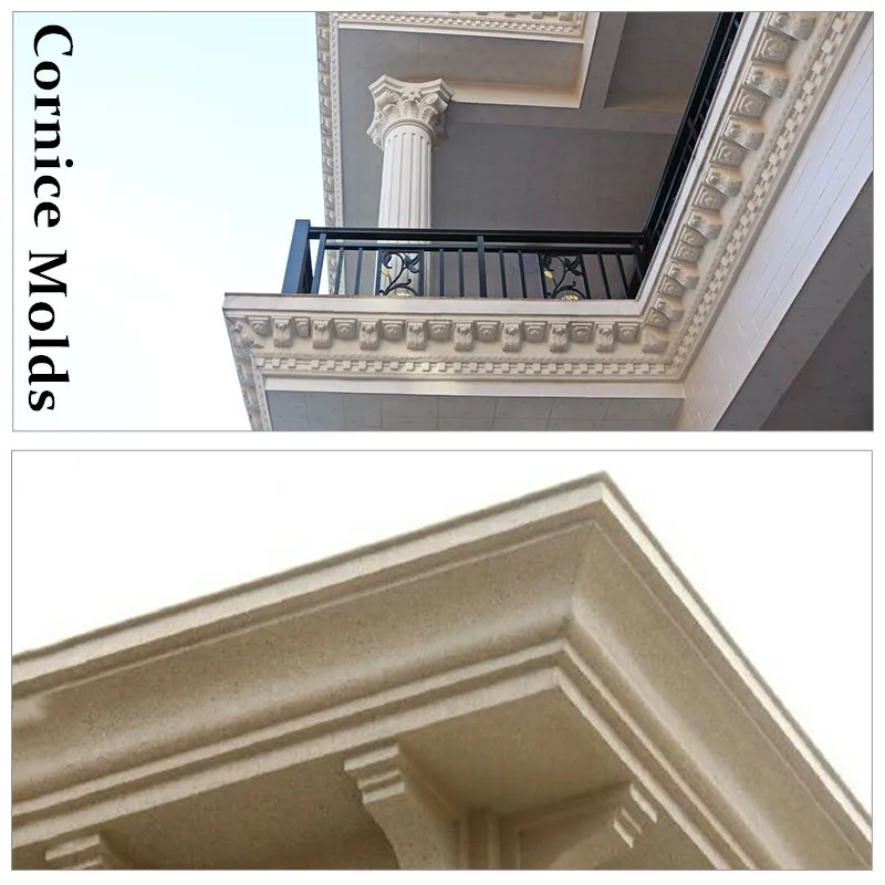 ABS Plastic Cornice Cornice Mold, Roof Top, Balcony Decoration, Plain Eave Line Mould, Home Decoration, 40cm/15.7in Wide