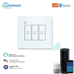 Tuya Wifi Intelligente Interruttore Della Luce di Vetro Touch Panel Wireless App Remote Interruttori a Parete di Controllo di Voce da Siri Alexa Google Casa 3 Gang