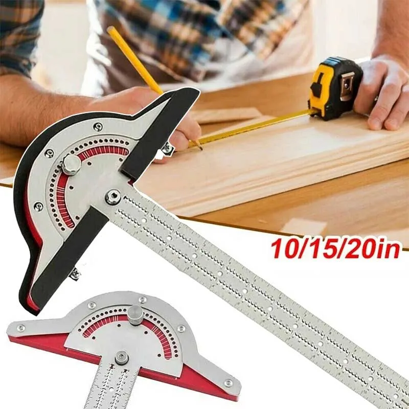 180 Degree Protractor Stainless Steel Angle Gauge Adjustable Multifunction Semicircle Ruler Mathematics Measuring Tool