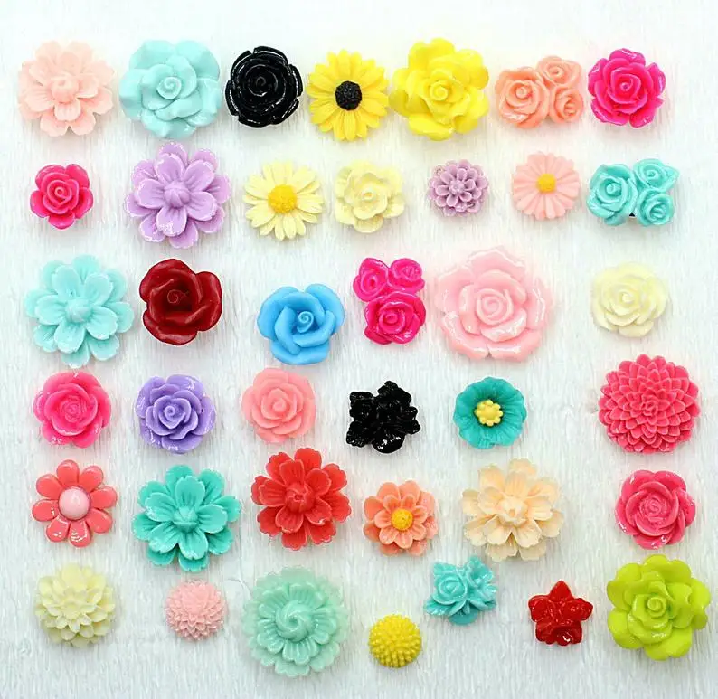 100pcs Flower Thumbtacks, Eclectic Mix Wild Flower Pushpin, Large Variety Floral Push Pin Pretty Pushpins, Cute Flower Tack