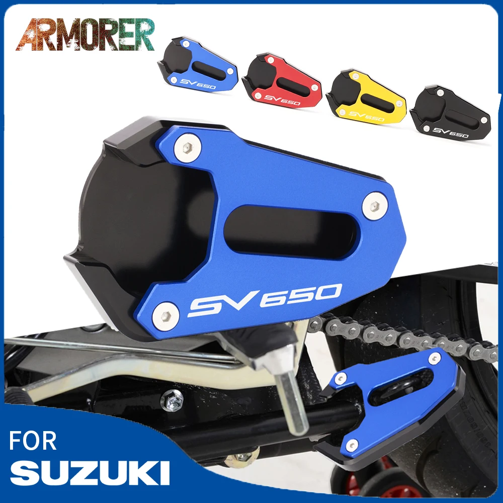 For Suzuki SV650 SV 650 Motorcycle Accessories Kickstand Side Stand Extension Pad Support Plate 2016 2017 2018 2019 2020 2021