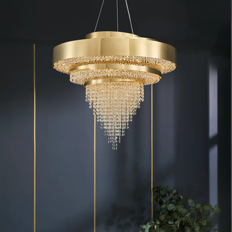 lustre de cristal novo design moderno para sala de estar decoracao para casa lampada de cristal dourado luxo para sala de jantar 01