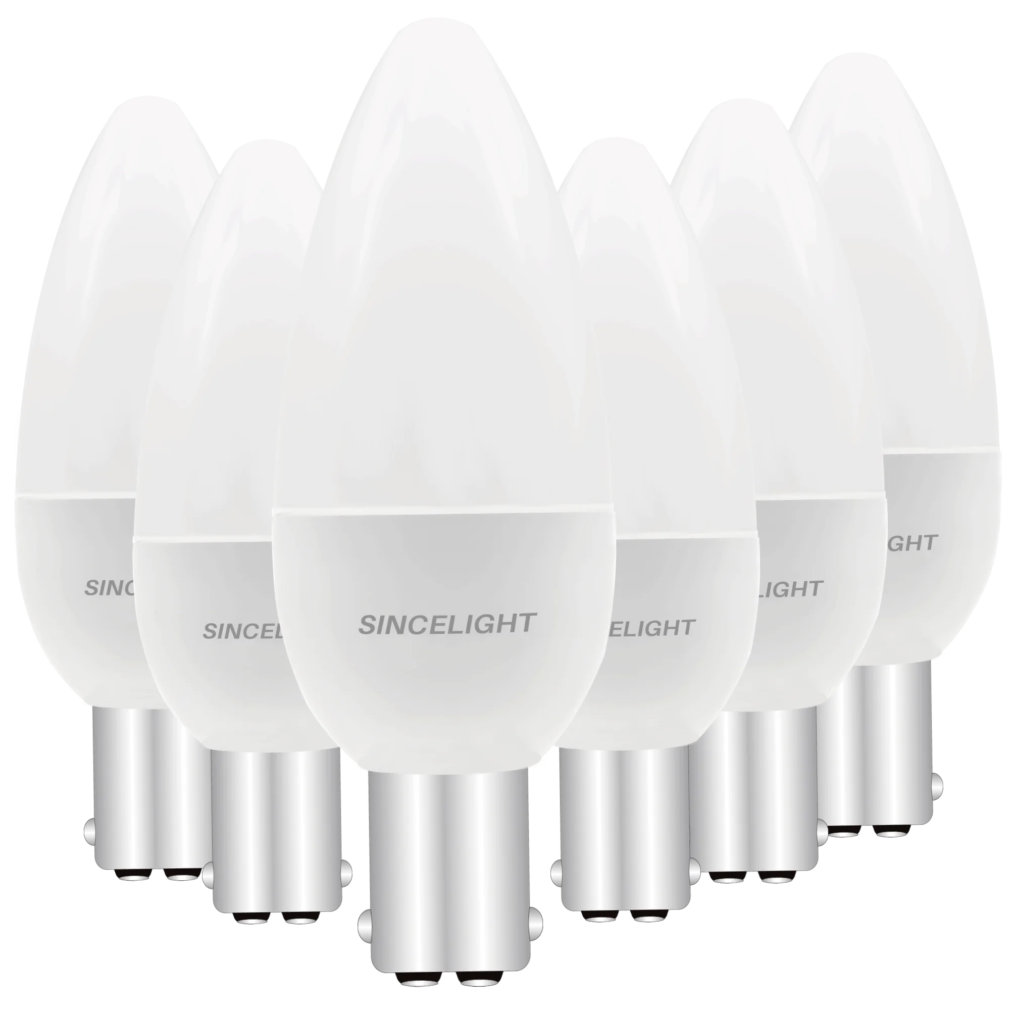 Pack of 6,BA15D E14 E27 B22 LED Candle Light Bulb with 100-240V 2W 5W 2700K 4000K 6500K( B35 /Non-Dimmable / Small Bayonet Cap )