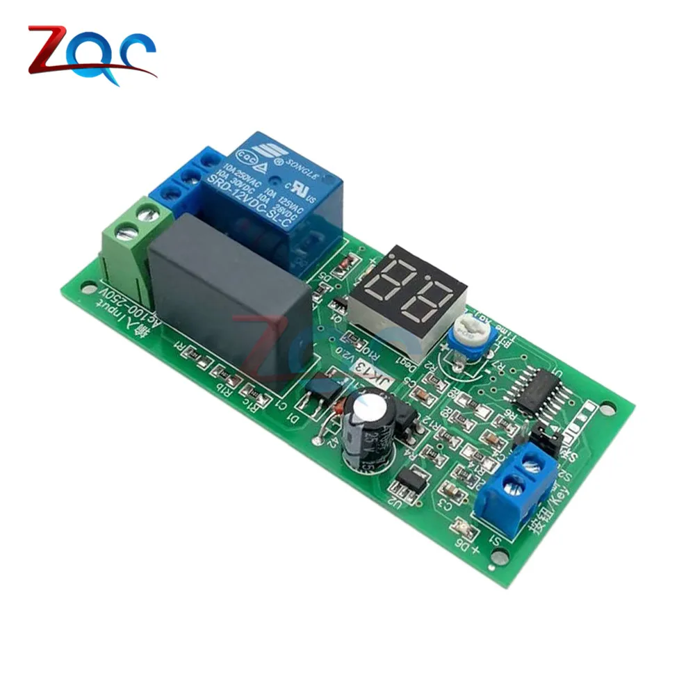 JK13 AC 220V 10A Timer Delay Switch Relay Module Adjustable 1 -99 Minutes Trigger Countdown Circuit Switch Board LED Display