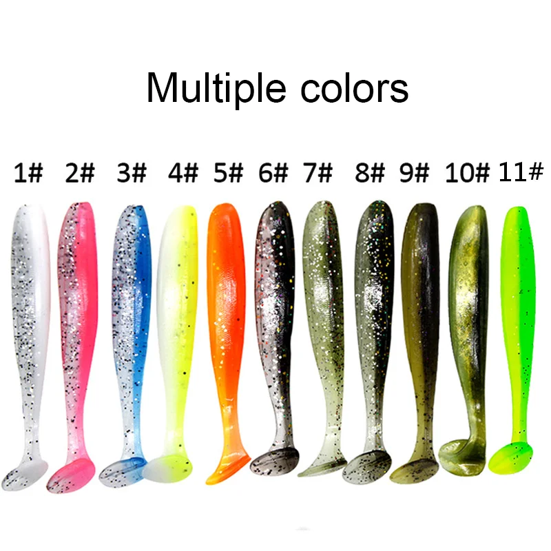 

10PCS/Bag PVC Material Artificial Lure 7cm2G Soft Bait T-tailTear-Resistant Strong Tensile StrengthFishing Lure Gear Accessories