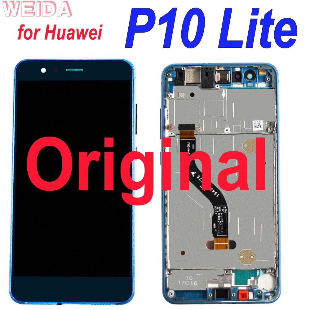 Original Lcd for Huawei P10 lite LCD Display Touch Screen Digitizer Assembly for P10Lite WAS-LX2J WAS-LX2 WAS-L03T WAS-LX3 Tool