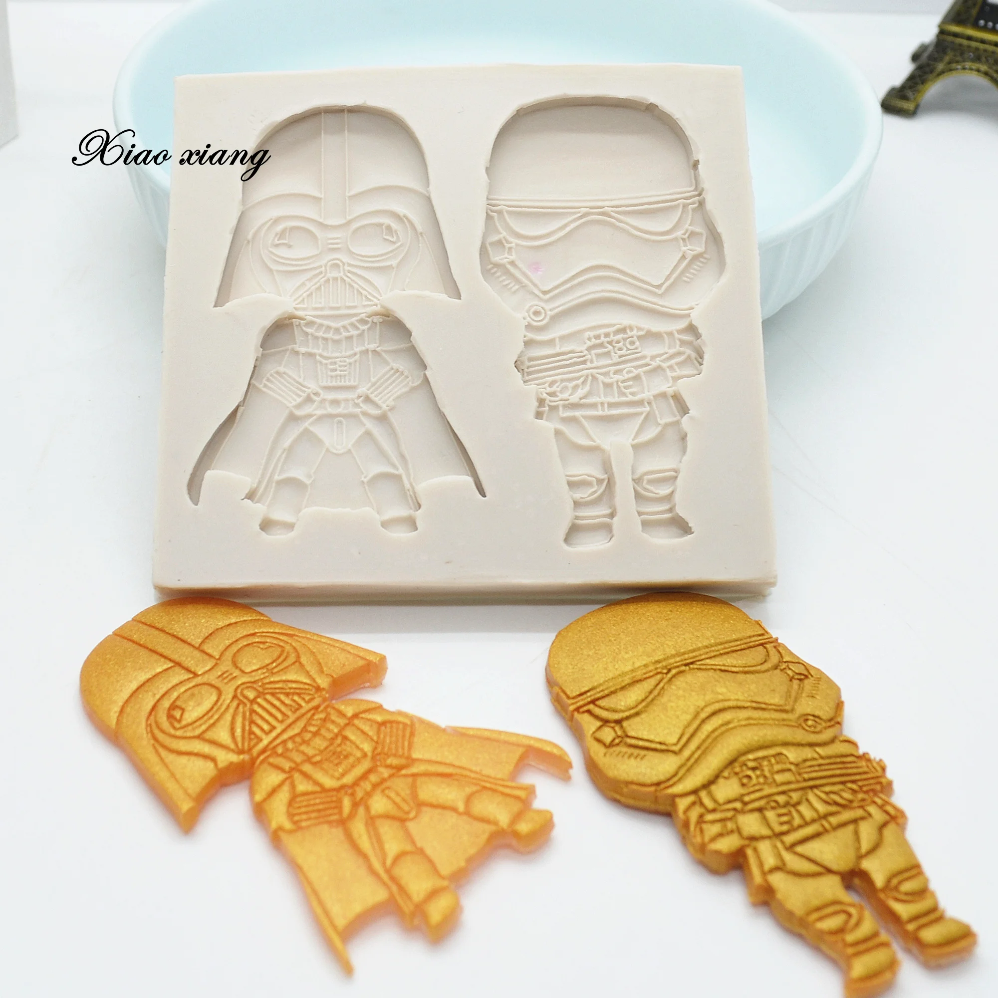 Warrior Storm Soldier Silicone Fondant Cake Mold For Baking Christmas Biscuits Sugar Craft Chocolate Candy Decorating Tools M811