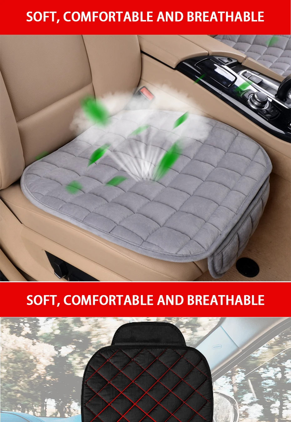 SEAMETAL Autositzbezug Winter Warme Sitzbezüge Universal Interior Auto Sitzkissen Schutzmatten 5-Sitzer Autozubehör – Detail 6