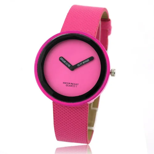 Womage-relojes de cuarzo con correa de cuero para mujer, relojes de moda, bonitos, Color rosa, 13 colores caramelo