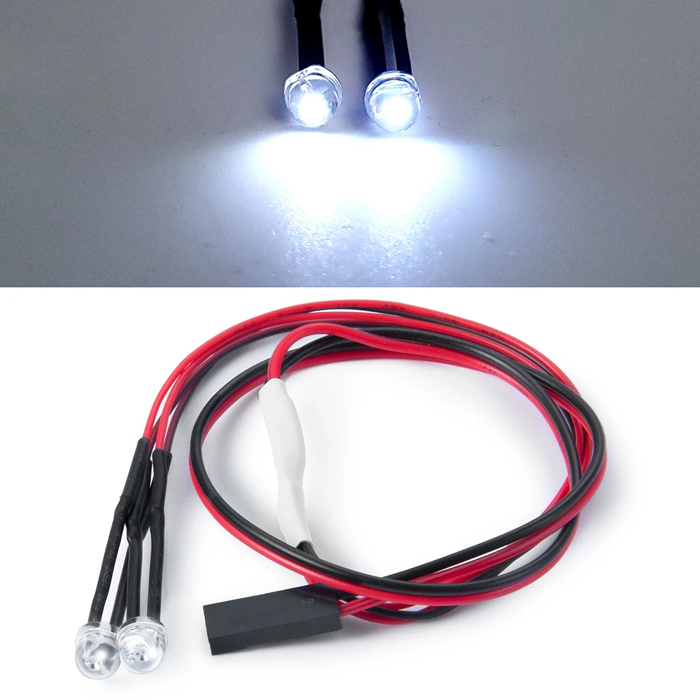 AXSPEED-4.5mm 레드 화이트 옐로우 그린 LED 라이트 스포트라이트 헤드라이트, 액시얼 SCX10 II 90046 1/10 RC 자동차 트럭 액세서리