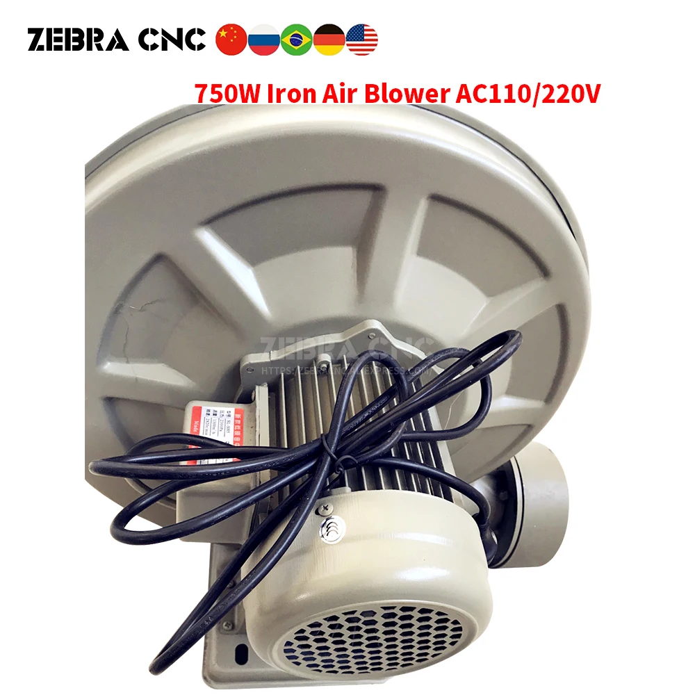 Ventilador de escape a laser, 750w, ventilador centrífugo ac110v ac 220v para máquina de corte e gravação a laser co2, ventilador de pressão média
