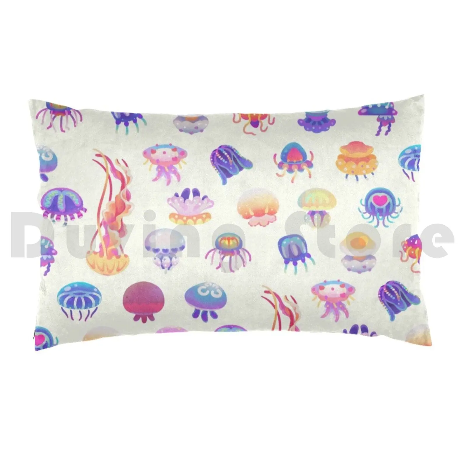 Jellyfish Day-Pastel Pillow Case 20*30 Inch Jellyfish Marine Life Invertebrate Biology Scuba Ocean Summer Cute