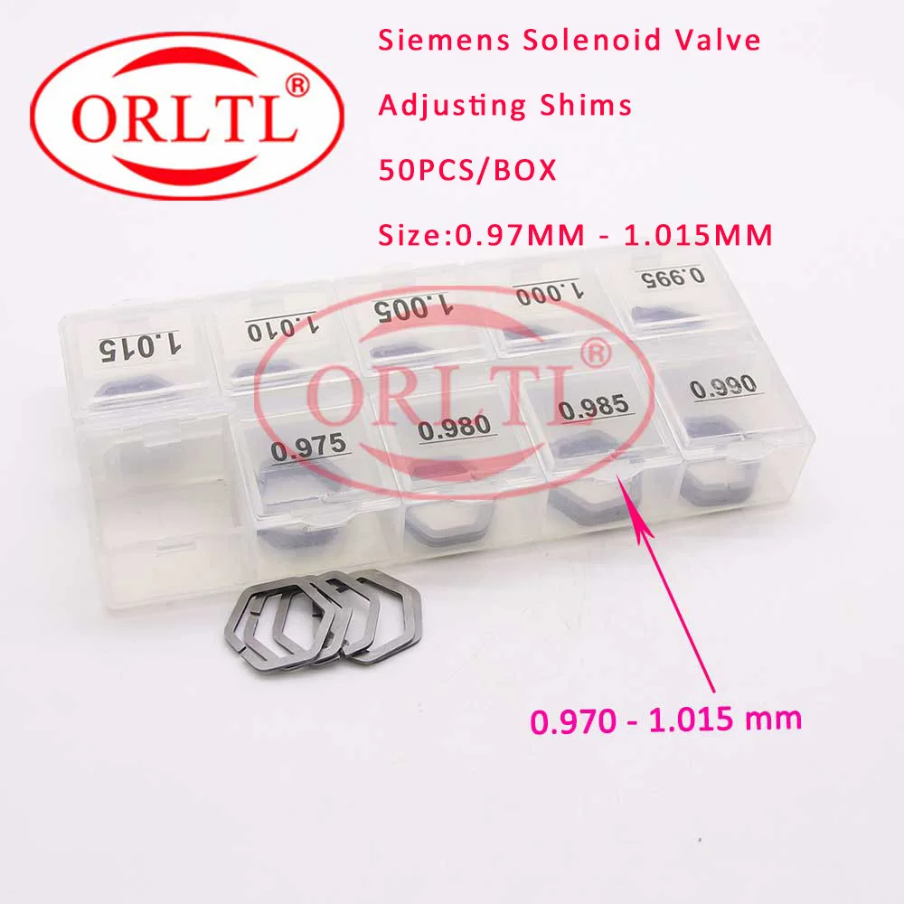 50PCS Adjusting Shims Size 0.97mm-1.015mm B61 Washers For Siemens Injectors Solenoid Valve Gasket  A2C59513554