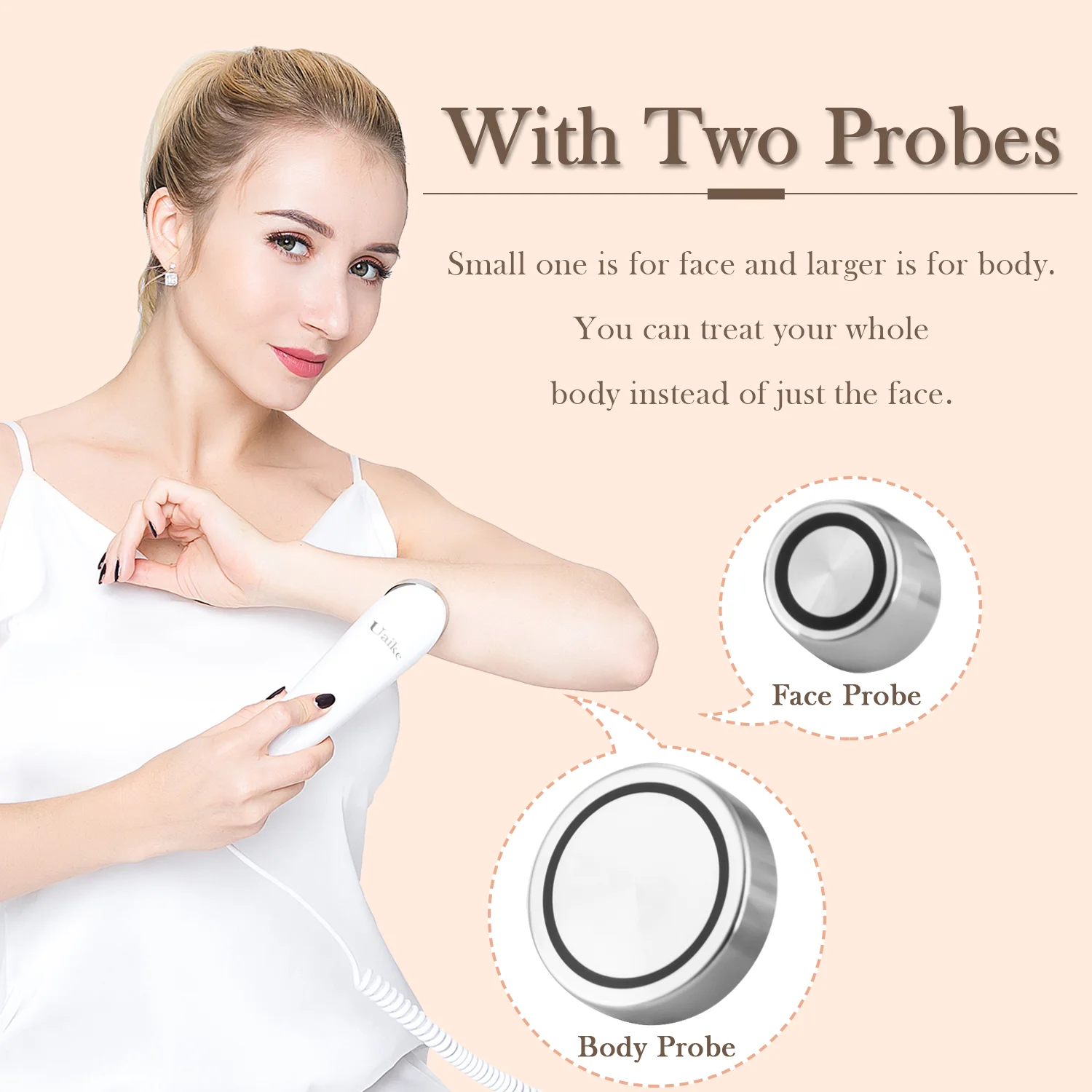 Dispositivo facial da radiofrequência de uaike rf para a remoção do enrugamento, anti envelhecimento, rejuvenescimento da pele-pele que aperta a máquina para o corpo da cara