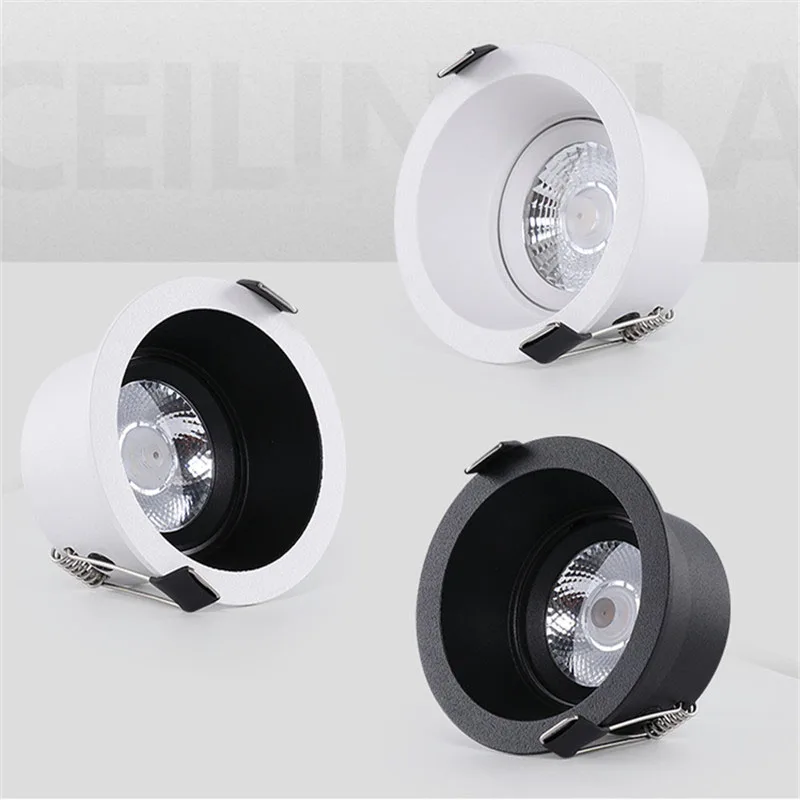 

Frameless Angle Adjustable Recessed LED Downlight 5W 7W 9W 12W 15W 20W Dimmable Deep Glare LED Ceiling Spot Light Pic Background