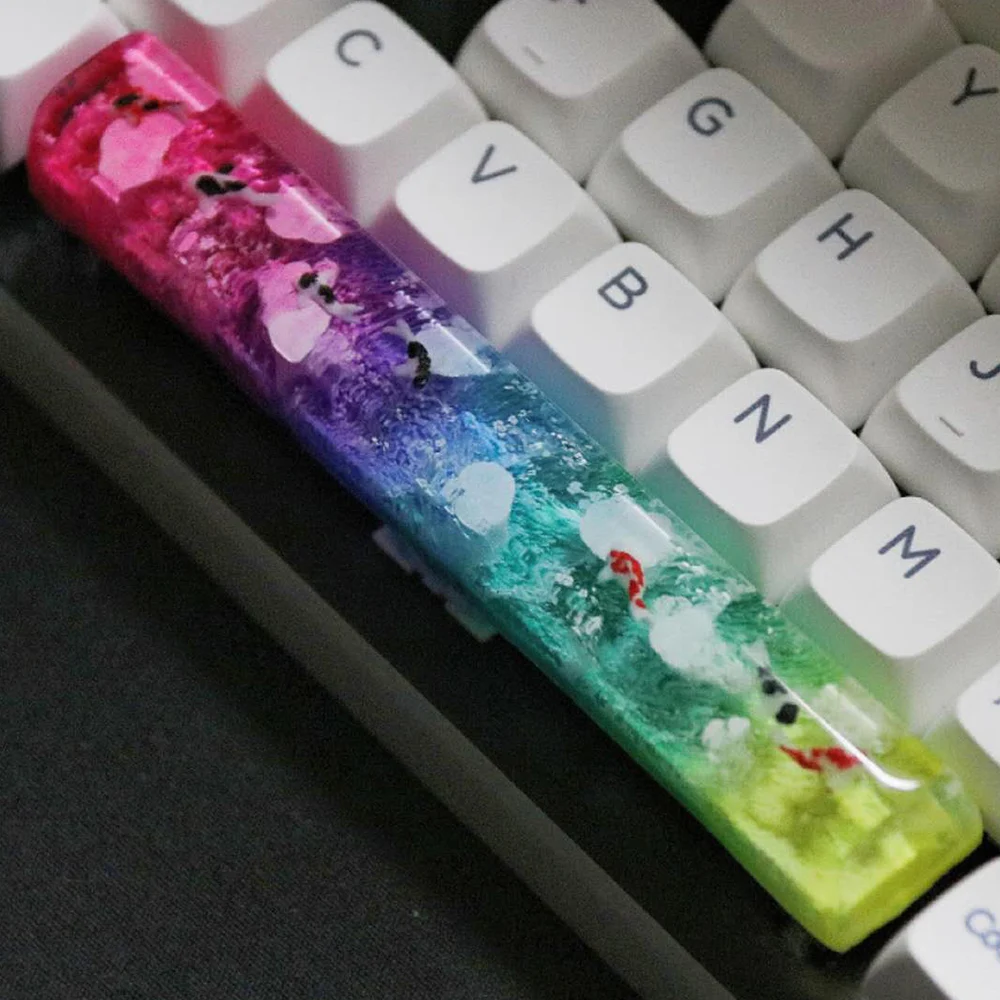 

Koi Space Bar Resin Keycaps For Cherry Mx Switch Mechanical Gaming Keyboard Handmade 6.25x Spacebar Colorful Resin Keycaps